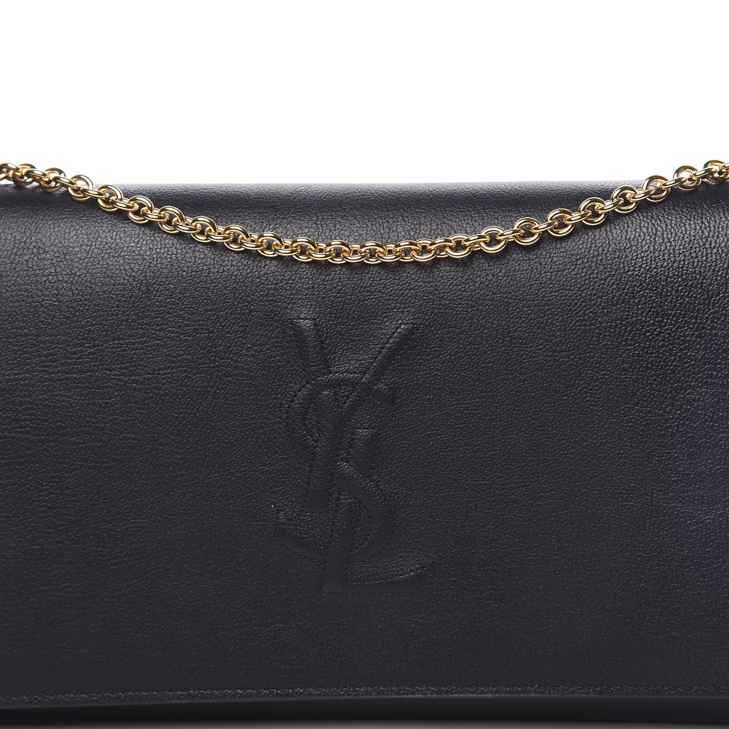 Calfskin Monogram Belle de Jour Chain Clutch Navy
