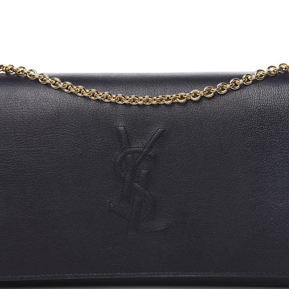 Saint Laurent Calfskin Monogram Belle de Jour Chain Clutch Navy 10 of 11