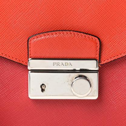 Prada Saffiano Lux Sound Shoulder Bag Fuoco Lacca 7 of 9