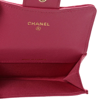 Chanel Caviar Quilted Flap Card Holder Wallet Pink 5 of 9