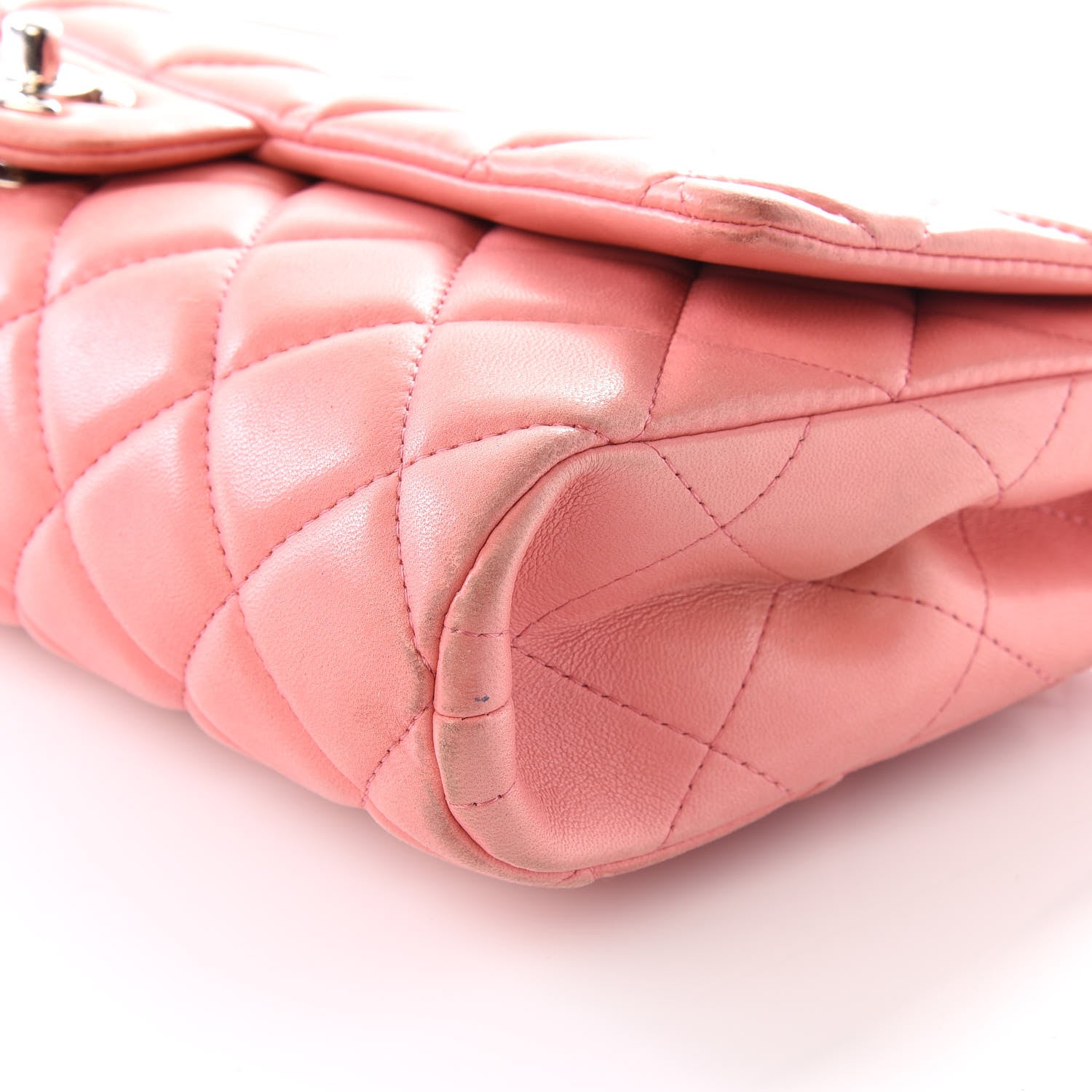 Chanel Lambskin Quilted Clutch With Chain Flap Pink 6 of 13