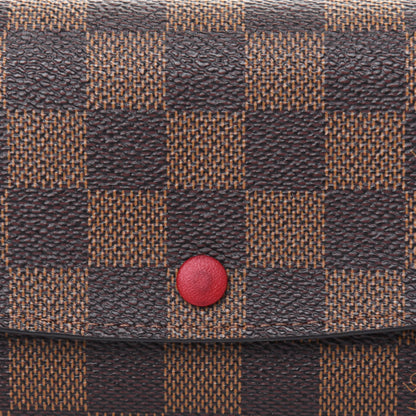 Louis Vuitton Damier Ebene Emilie Wallet Red 15 of 16
