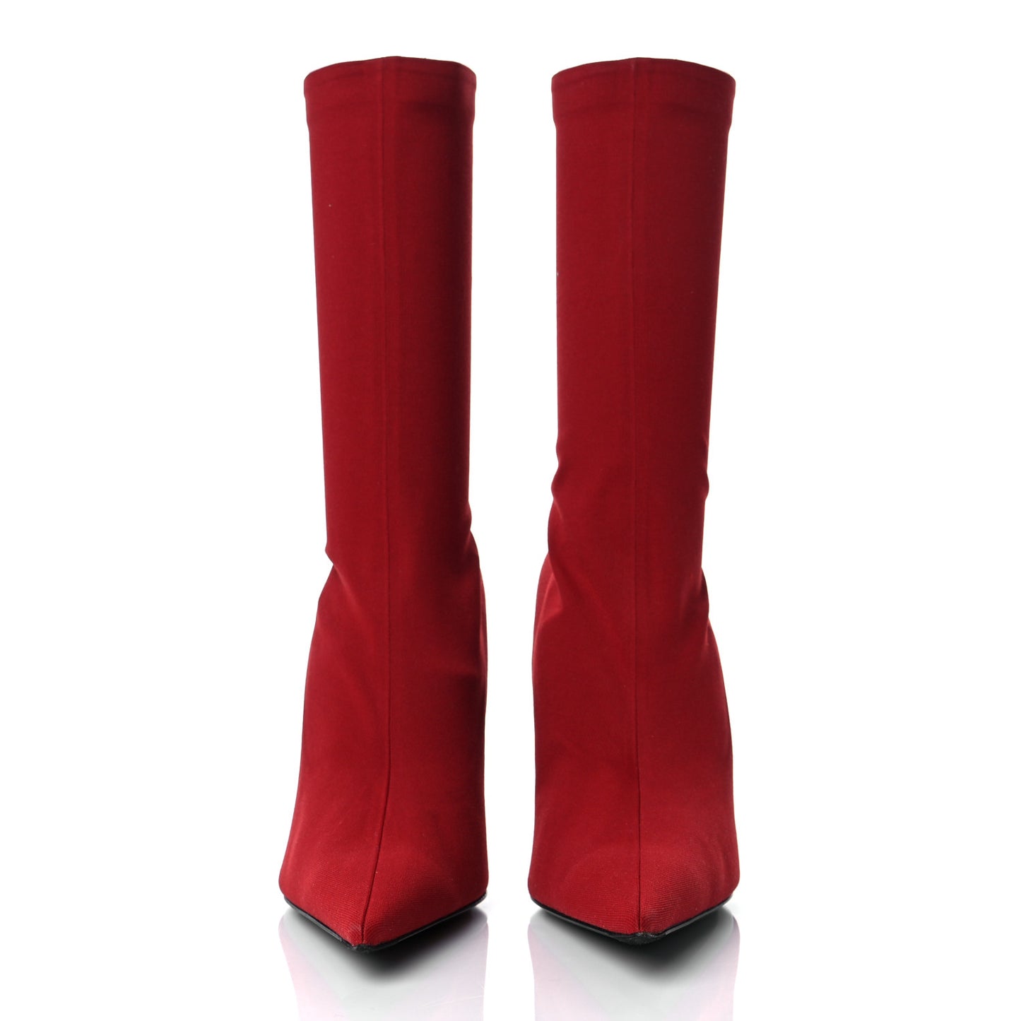 Jersey Crepe Extreme Pointed Toe Knife Booties 39 Rouge