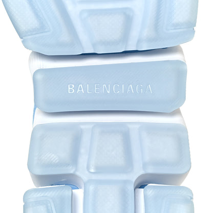 Balenciaga Technical 3D Recycled Knit Bi-Color Womens Speed 2.0 Transparent Sole Sneakers 37 Blue White Transparent Blue 6 of 8