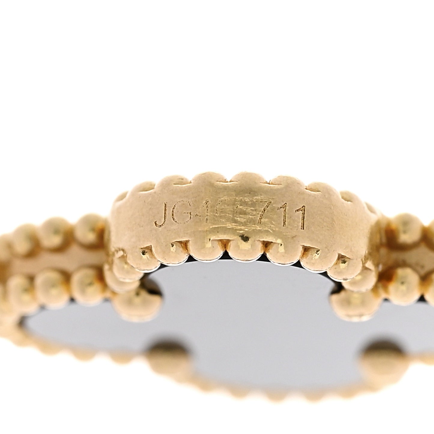 18K Yellow Gold Black Onyx 5 Motifs Vintage Alhambra Bracelet