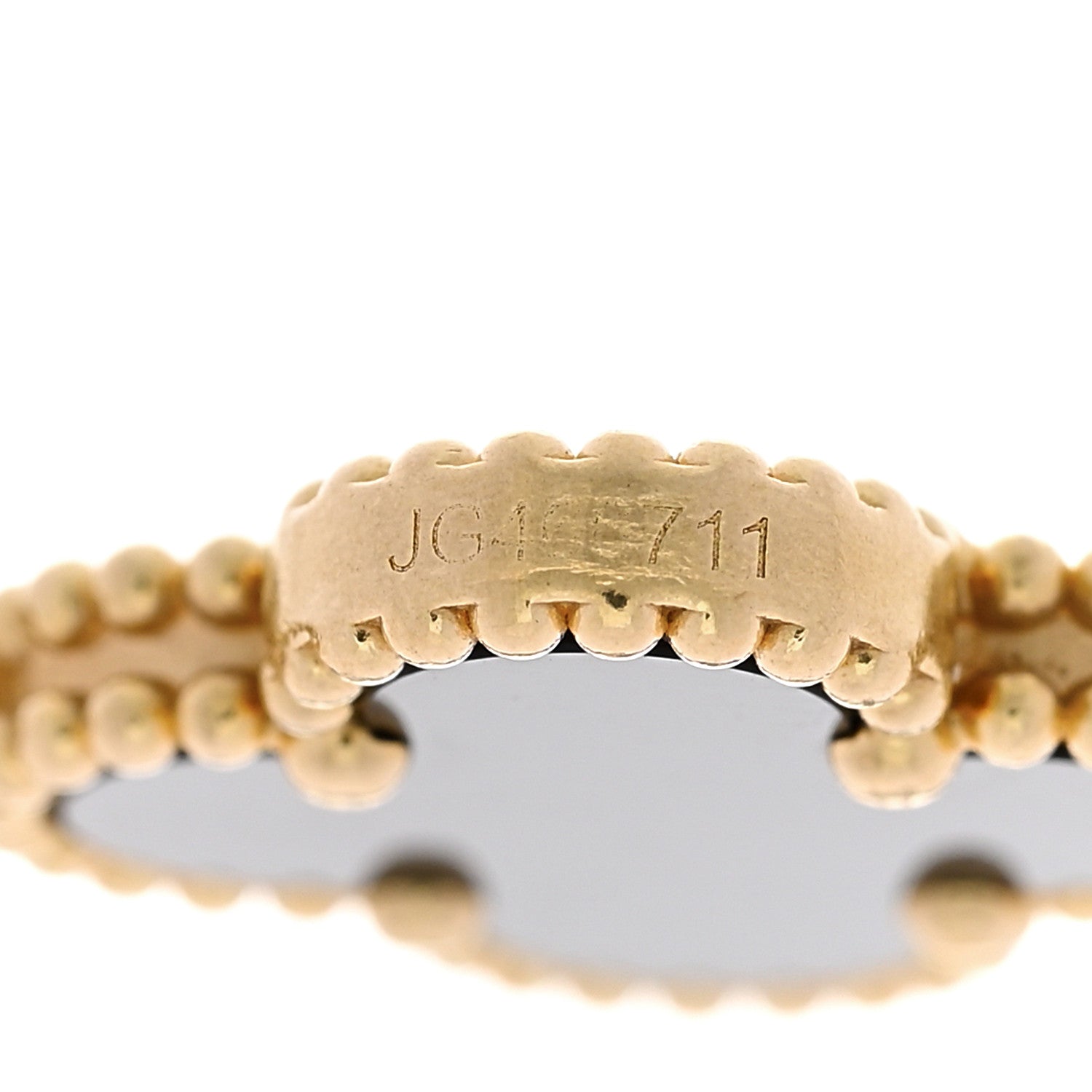 Van Cleef & Arpels 18K Yellow Gold Black Onyx 5 Motifs Vintage Alhambra Bracelet 4 of 5