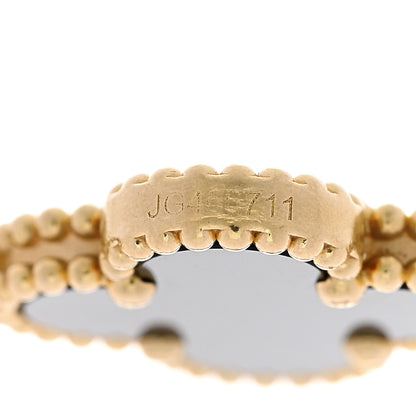 Van Cleef & Arpels 18K Yellow Gold Black Onyx 5 Motifs Vintage Alhambra Bracelet 4 of 5