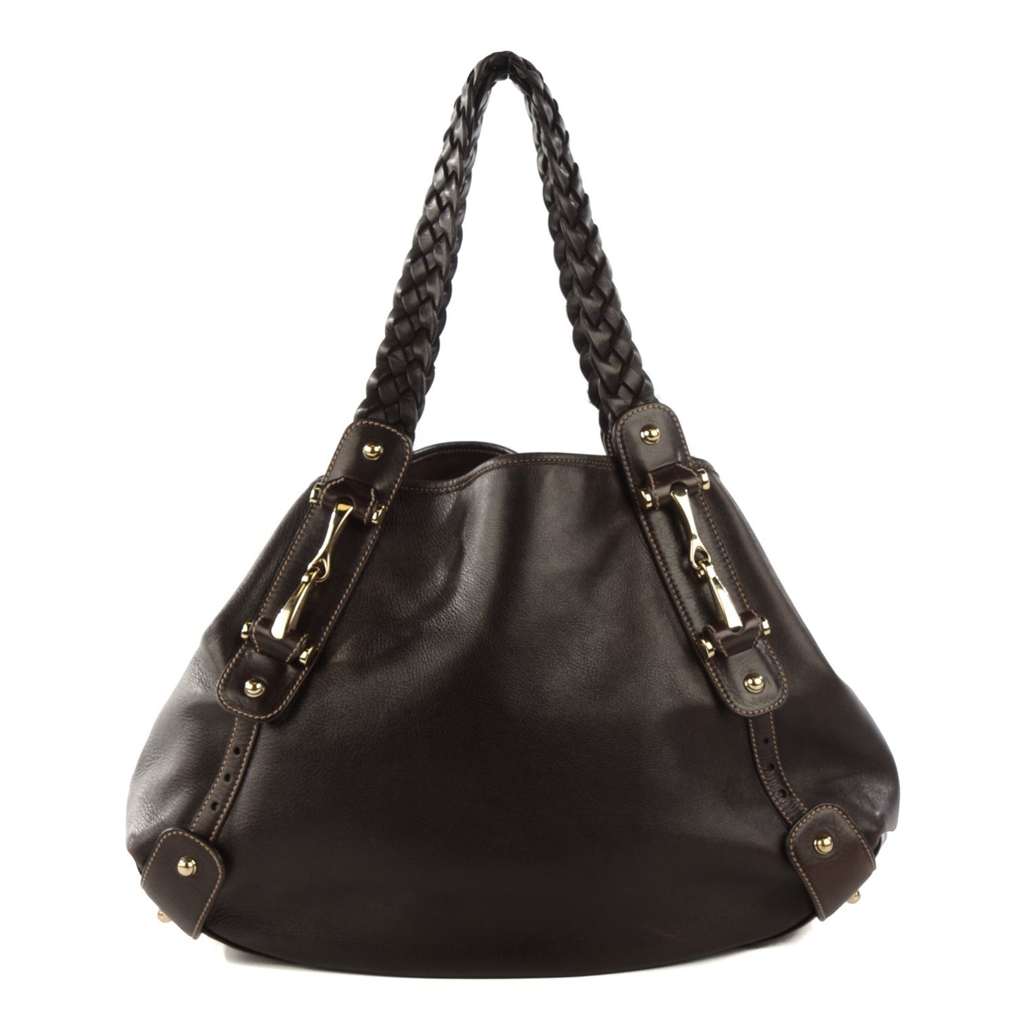 Calfskin Medium Pelham Shoulder Bag Dark Brown