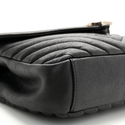 Saint Laurent Sheepskin Matelasse Chevron Monogram Medium College Bag Black 10 of 13