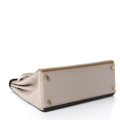 Hermes Togo Tri-Color Kelly Retourne 32 Tabac Camel Ebene Parchemin 4 of 10