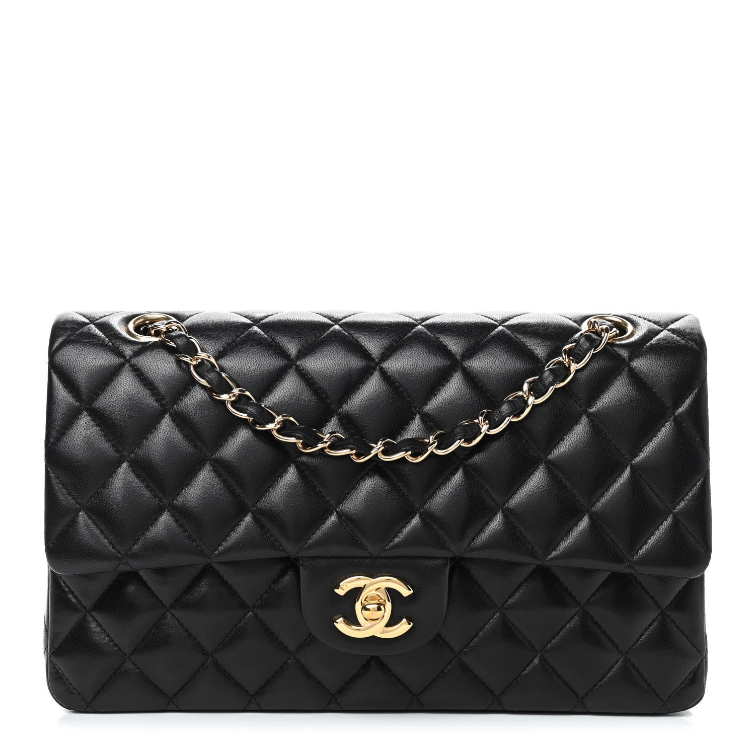Chanel Lambskin Quilted Medium Double Flap Black 1 of 10