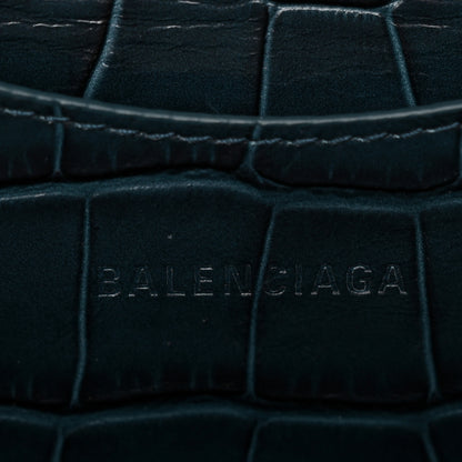 Balenciaga Extra Supple Calfskin Crocodile Embossed Neo Gold Hardware XS City Denim Blue 5 of 9