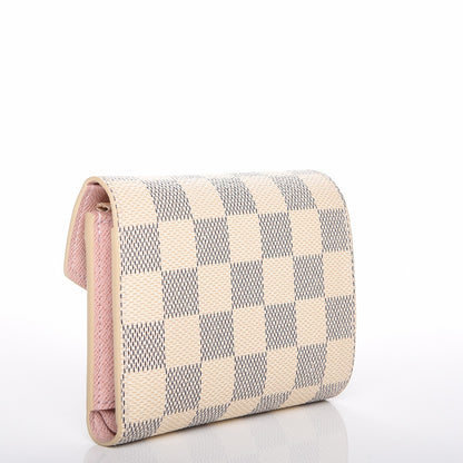 Louis Vuitton Damier Azur Victorine Wallet Rose Ballerine 3 of 6