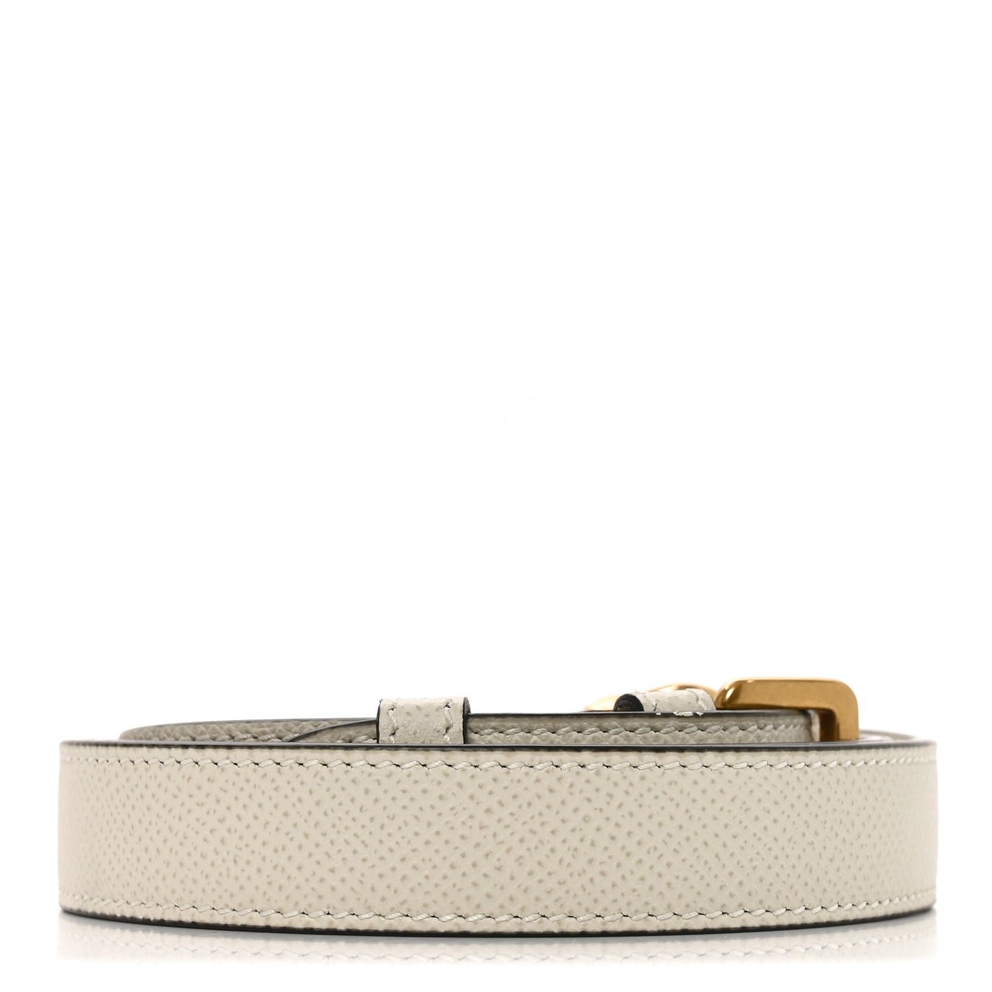 Grained Calfskin Saddle Adjustable Shoulder Strap White