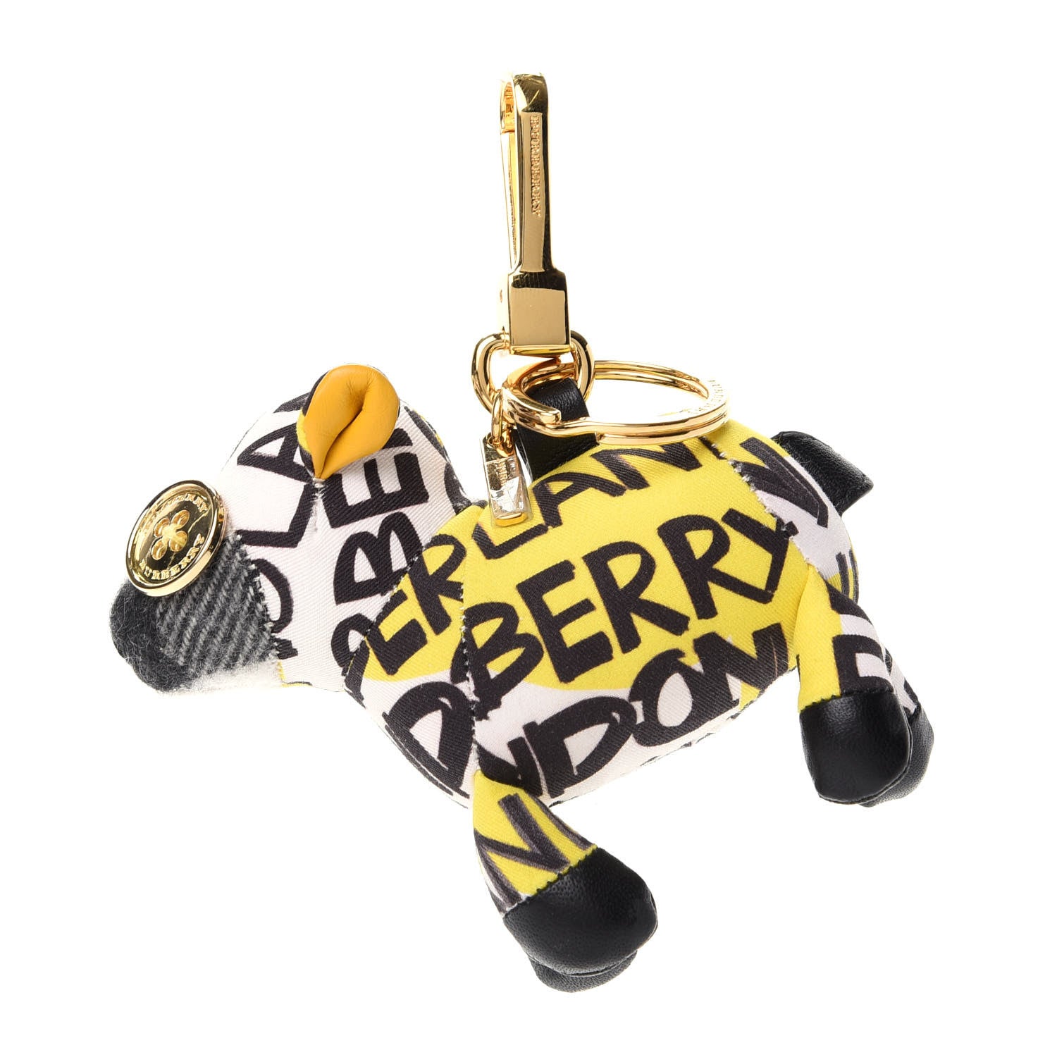 Burberry Cotton Graffiti Print Wendy the Sheep Bag Charm Yellow 1 of 6