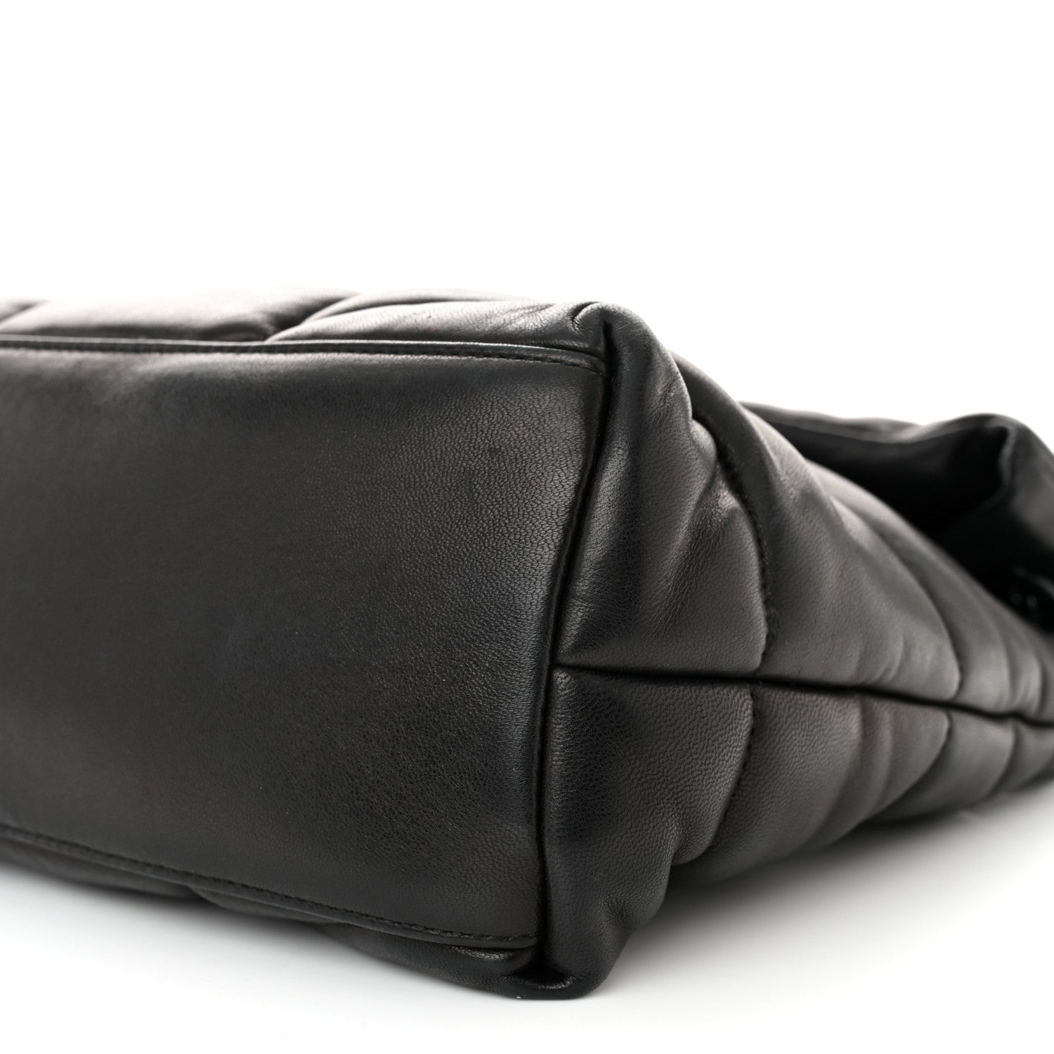 Saint Laurent Lambskin Quilted Monogram Monochrome Medium Loulou Puffer Chain Satchel Black 10 of 10