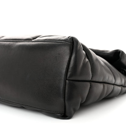 Saint Laurent Lambskin Quilted Monogram Monochrome Medium Loulou Puffer Chain Satchel Black 10 of 10