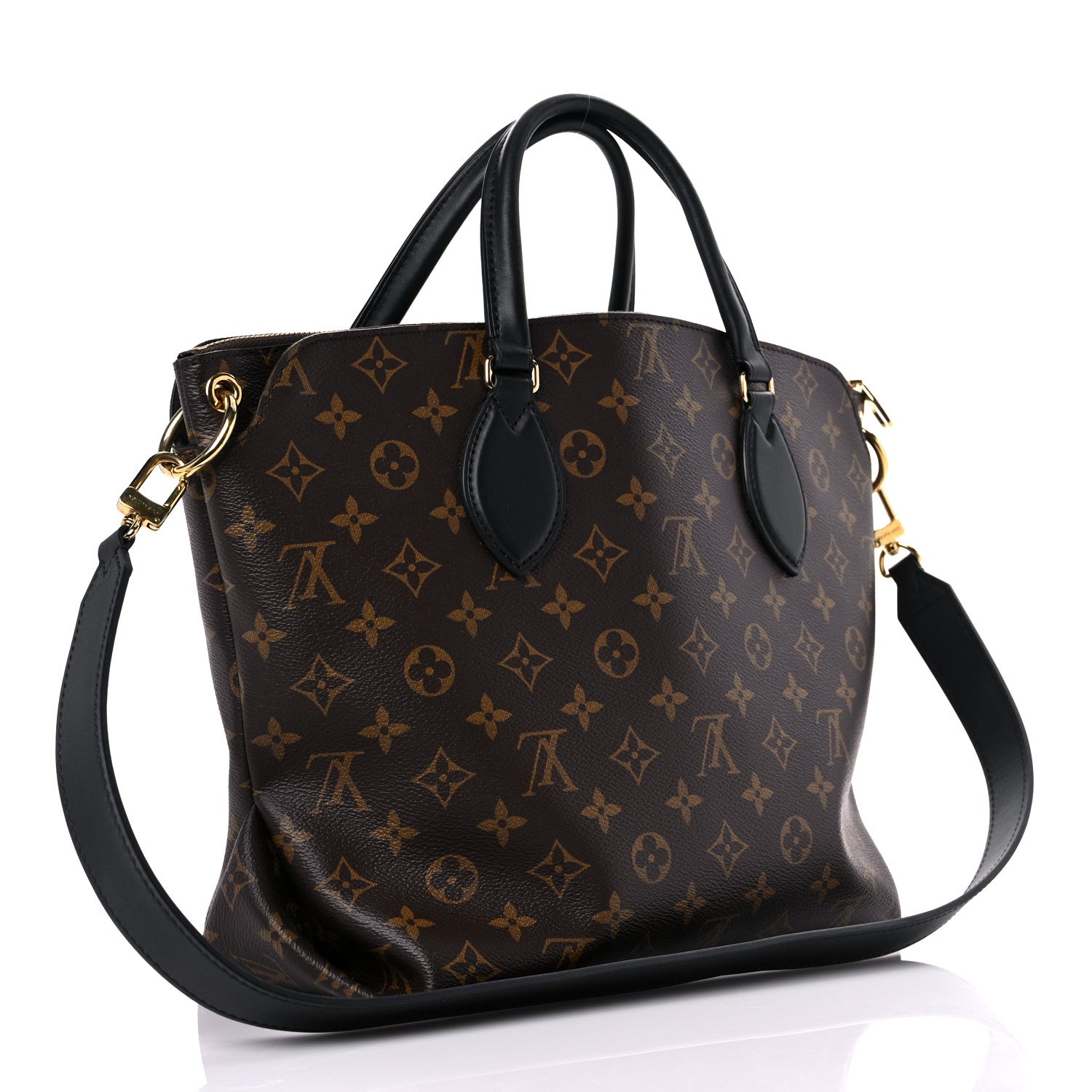 Louis Vuitton Monogram Flower Zipped Tote MM Black 3 of 12