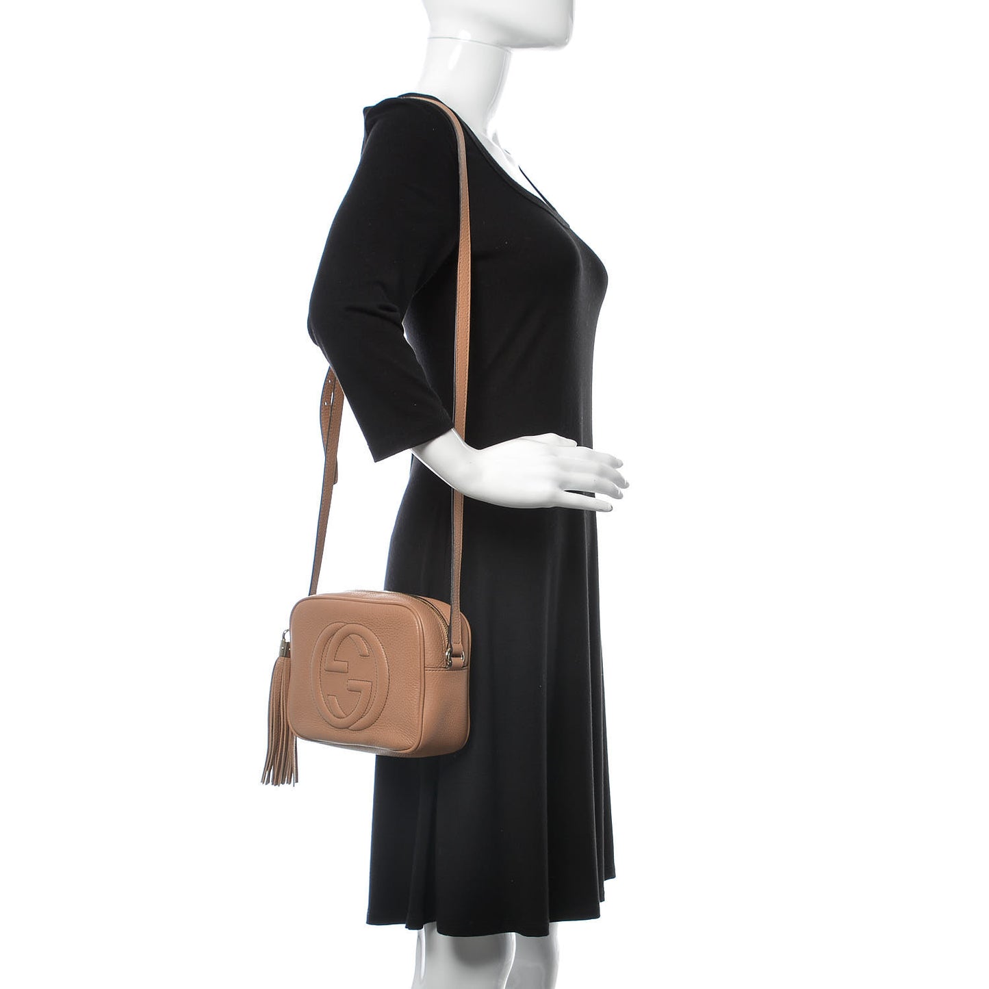 Pebbled Calfskin Small Soho Disco Bag Camelia