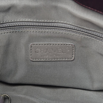 Chanel Nylon Quilted Tweed Stitch Bubble Tote Plum 6 of 15