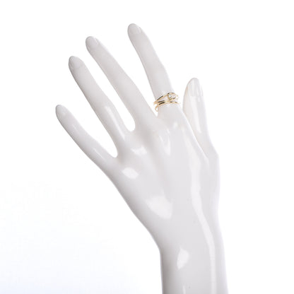 Tiffany 18K Yellow Gold Diamond Elsa Peretti 3 Row Wave Ring 51 5.75 2 of 7
