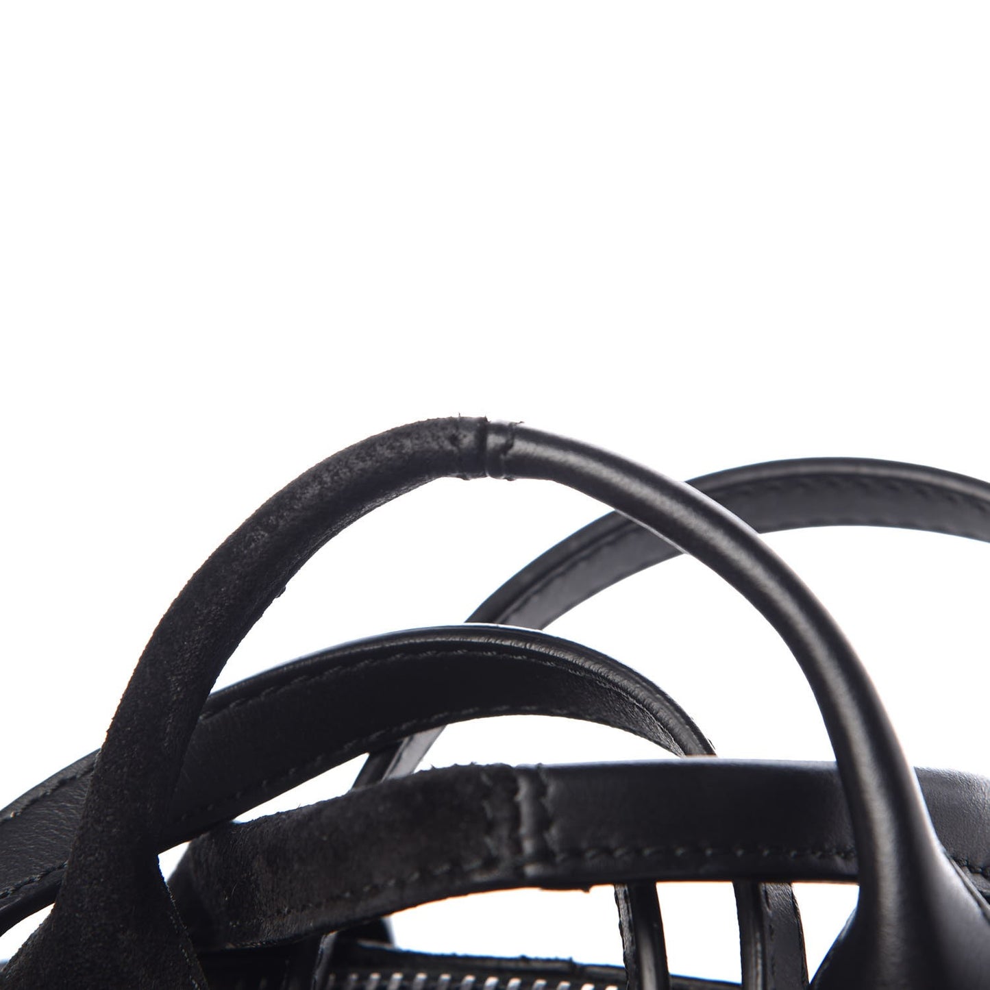 Suede Calfskin Small Rogue Satchel Black Silver Hardware
