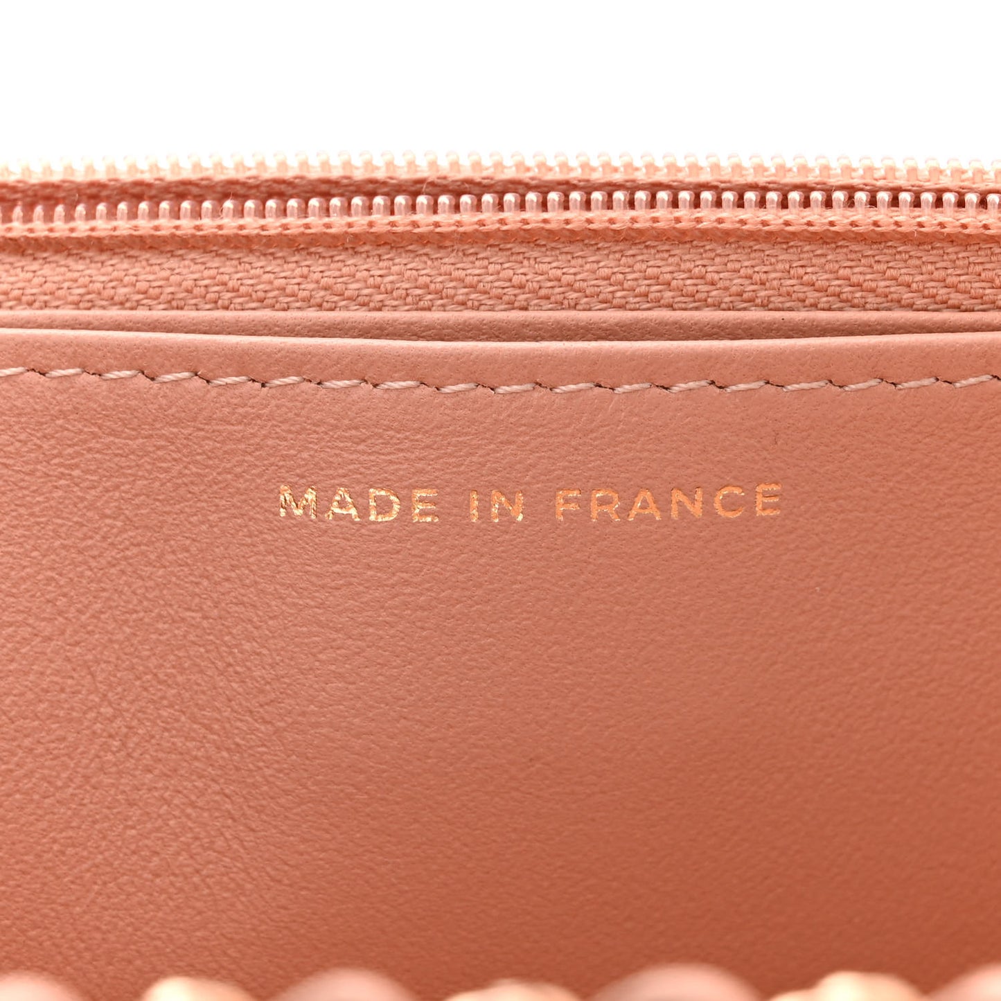 Lambskin Metal Quilted Wallet On Chain WOC Beige