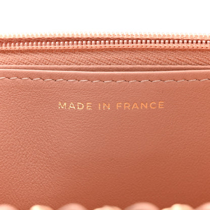 Chanel Lambskin Metal Quilted Wallet On Chain WOC Beige 7 of 12