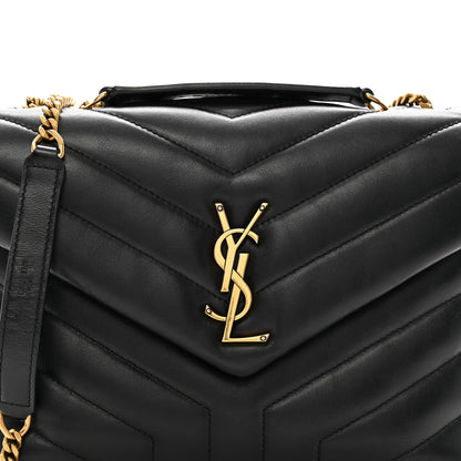 Saint Laurent Calfskin Y Quilted Monogram Small Loulou Chain Satchel Black 8 of 11