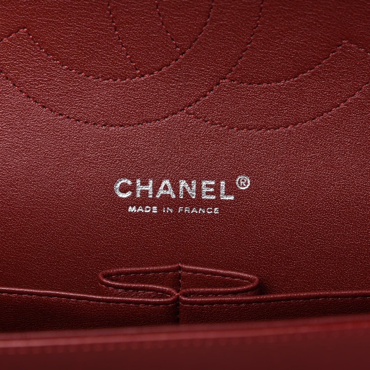 Lambskin Quilted Jumbo Double Flap Dark Red
