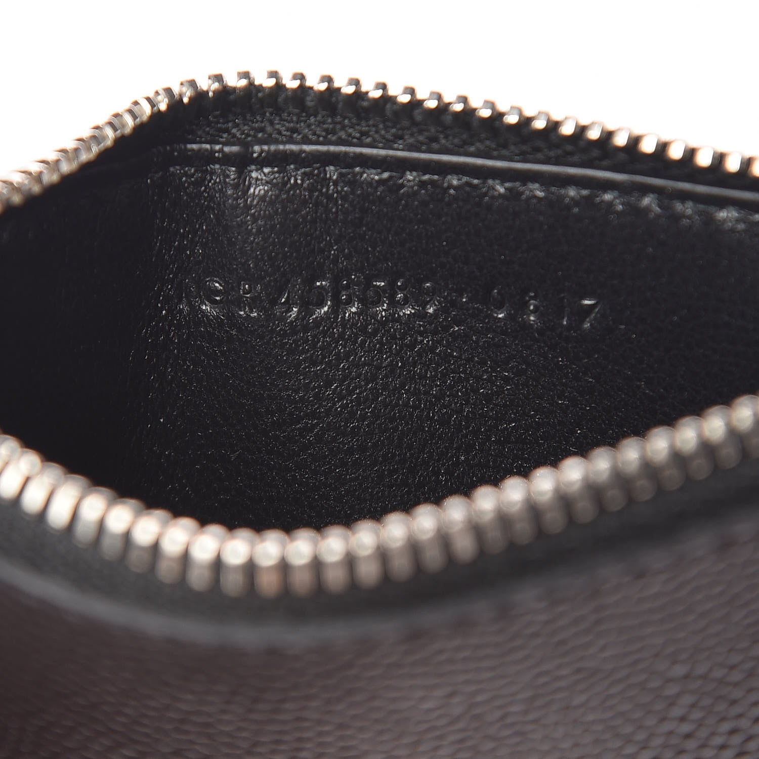 Saint Laurent Grained Calfskin 5 Fragments Zip Pouch Card Holder Black 7 of 14