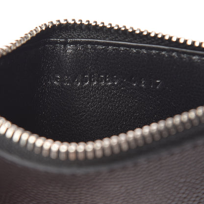 Saint Laurent Grained Calfskin 5 Fragments Zip Pouch Card Holder Black 7 of 14