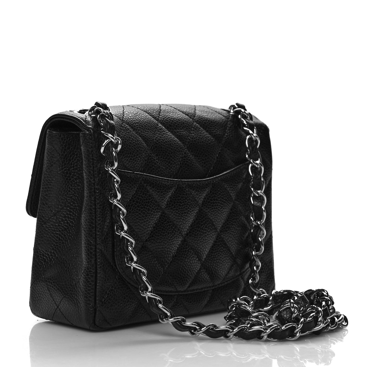 Caviar Quilted Mini Square Flap Black