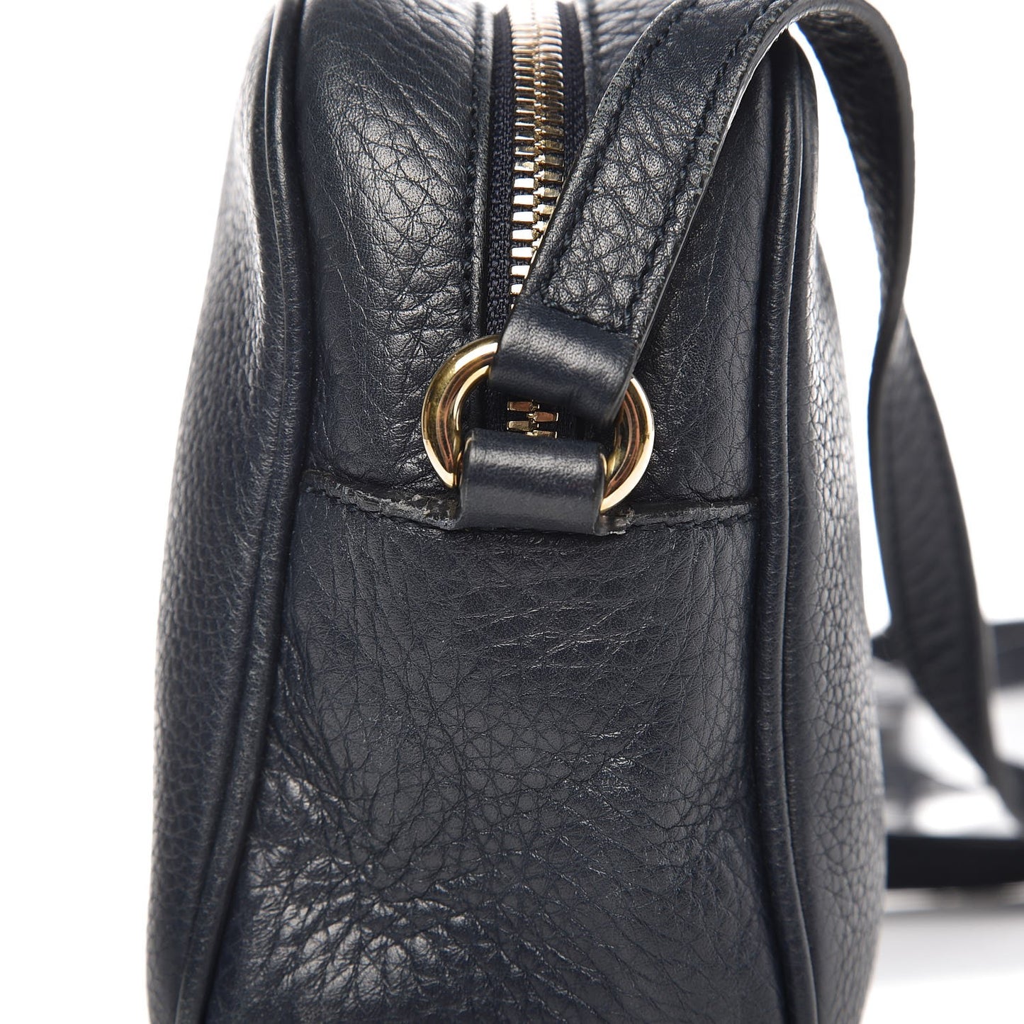 Pebbled Calfskin Small Soho Disco Bag Blue