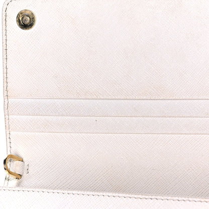 Prada Saffiano Shine Monochrome Mini Flap Crossbody Wristlet Bag Bianco 17 of 20