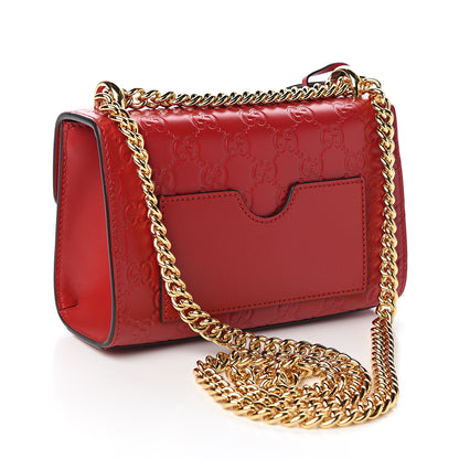 Gucci Guccissima Small Padlock Shoulder Bag Hibiscus Red 2 of 9