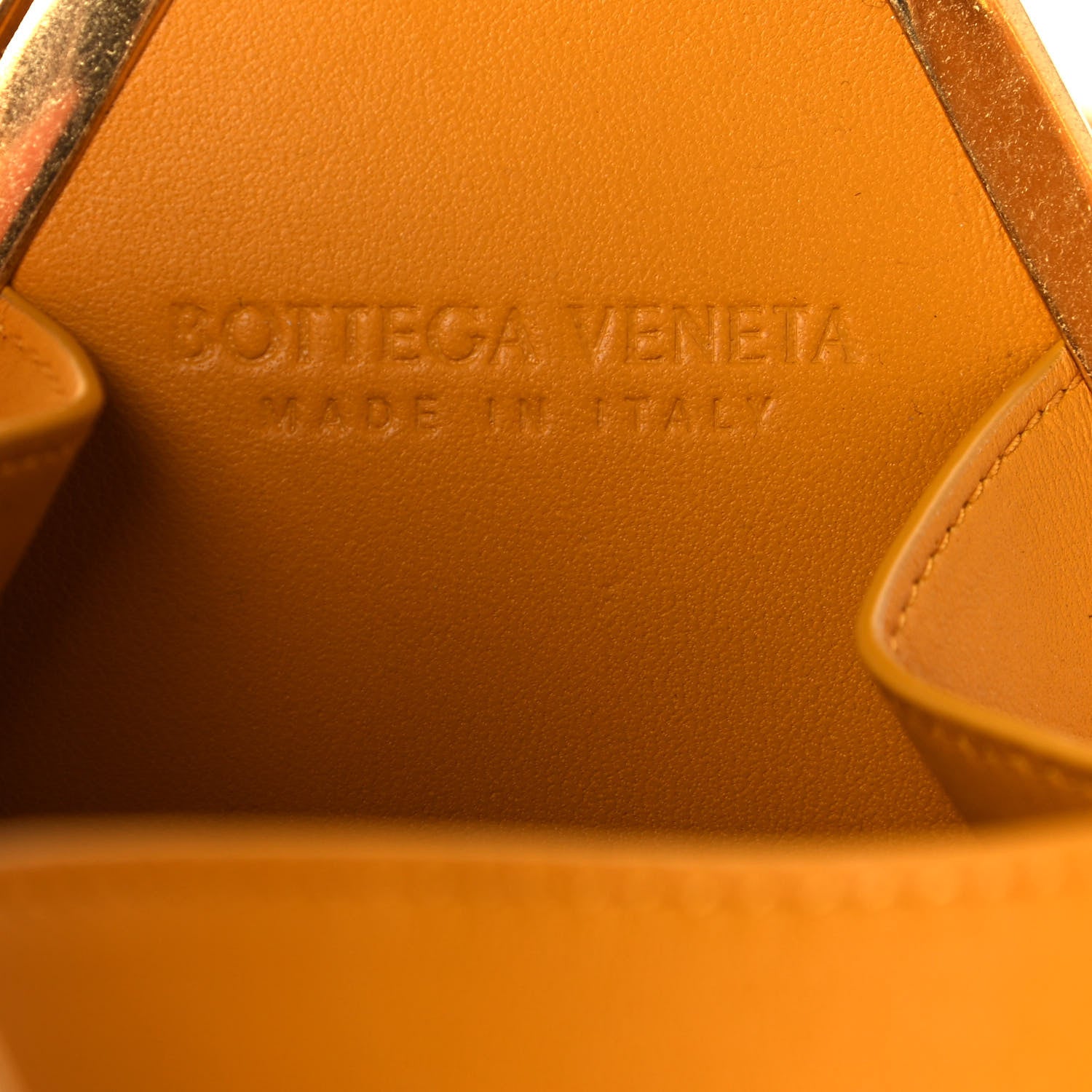 Bottega Veneta Spazzolato Calfskin Pyramid Bag Gold Marble 6 of 13