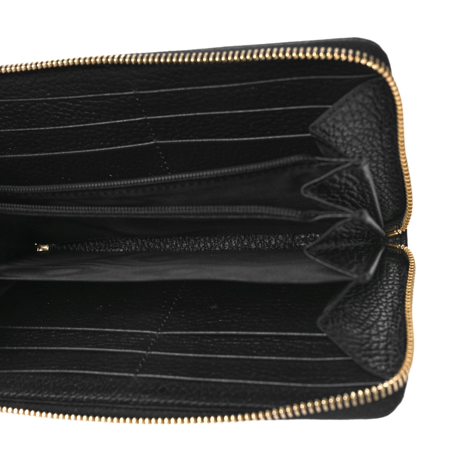 Gucci Dollar Calfskin GG Marmont Zip Around Wallet Black 5 of 9