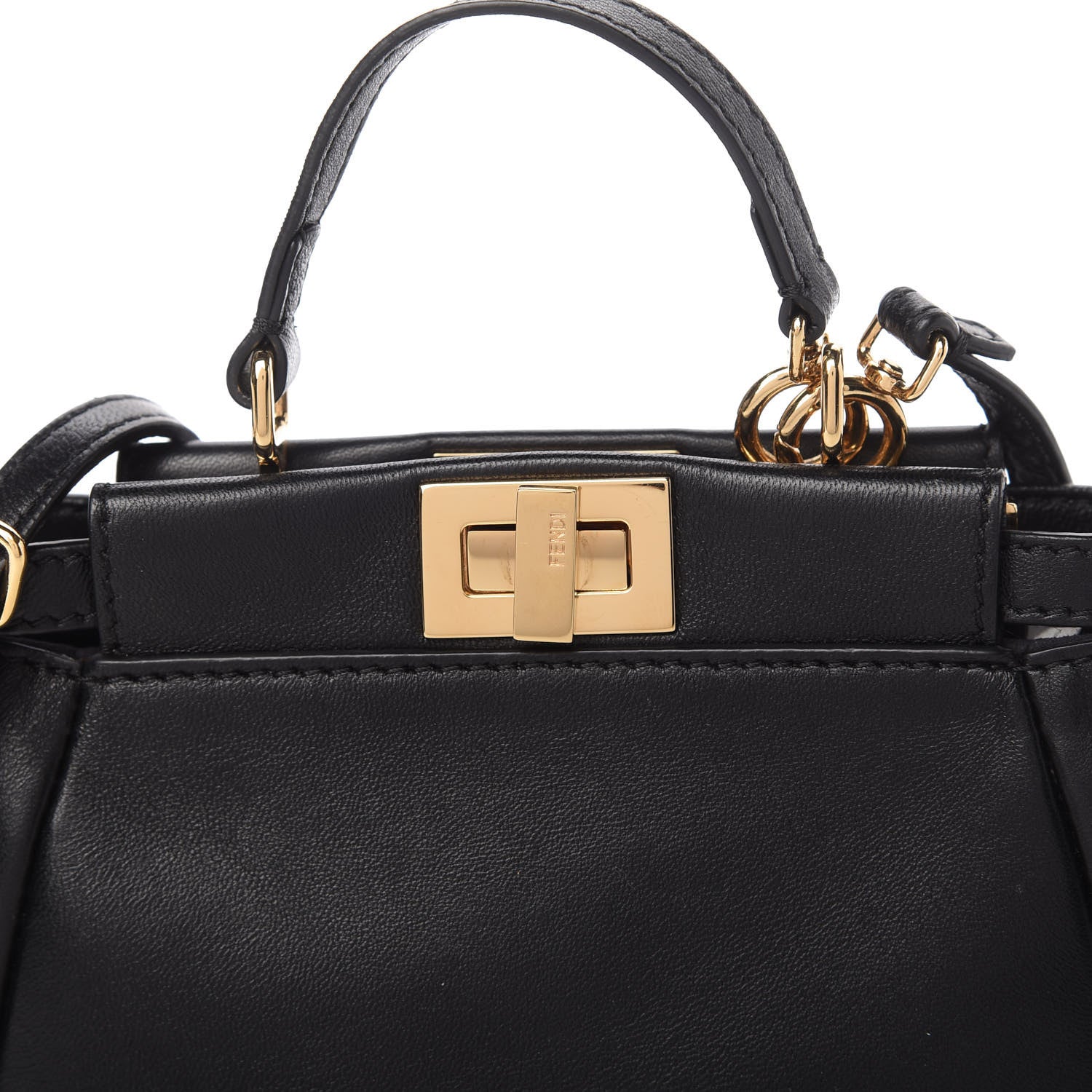 Fendi Nappa Micro Peekaboo Iconic Satchel Black 9 of 9