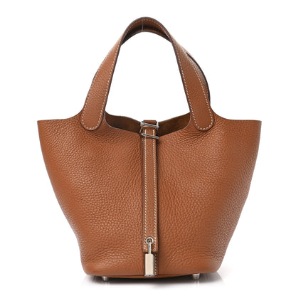Hermes Taurillon Clemence Picotin Lock 18 PM Gold 1 of 9