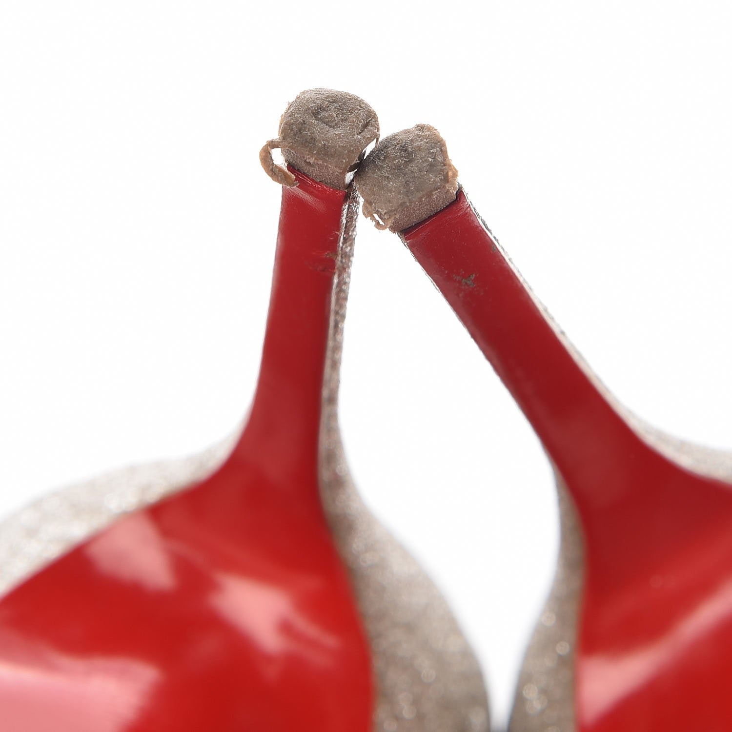 Christian Louboutin Glitter Mini Specchio Iriza 100 Pumps 38 Ivory Havana Beige 10 of 11