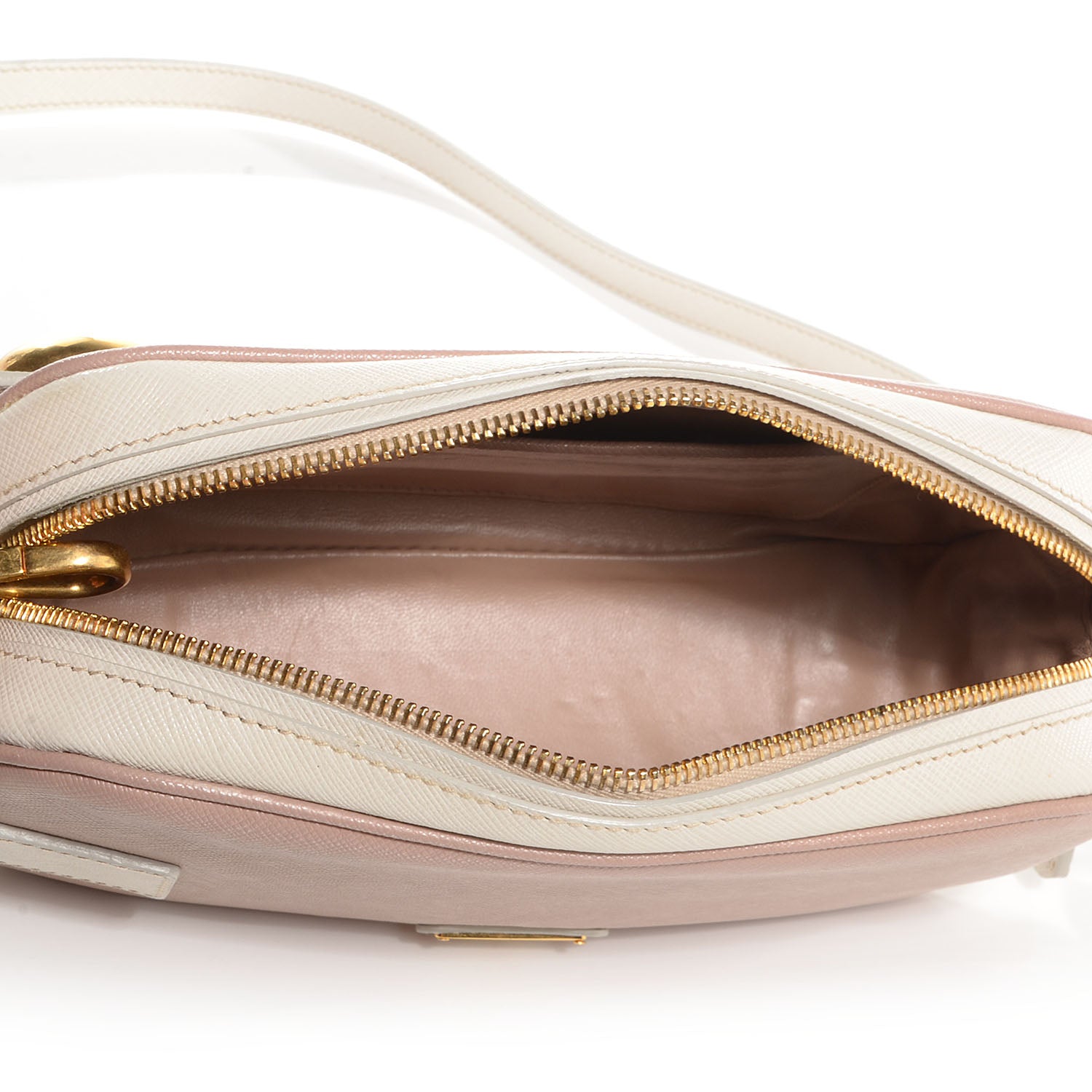 Prada Saffiano Lux Pochette Cammeo Talco 5 of 9