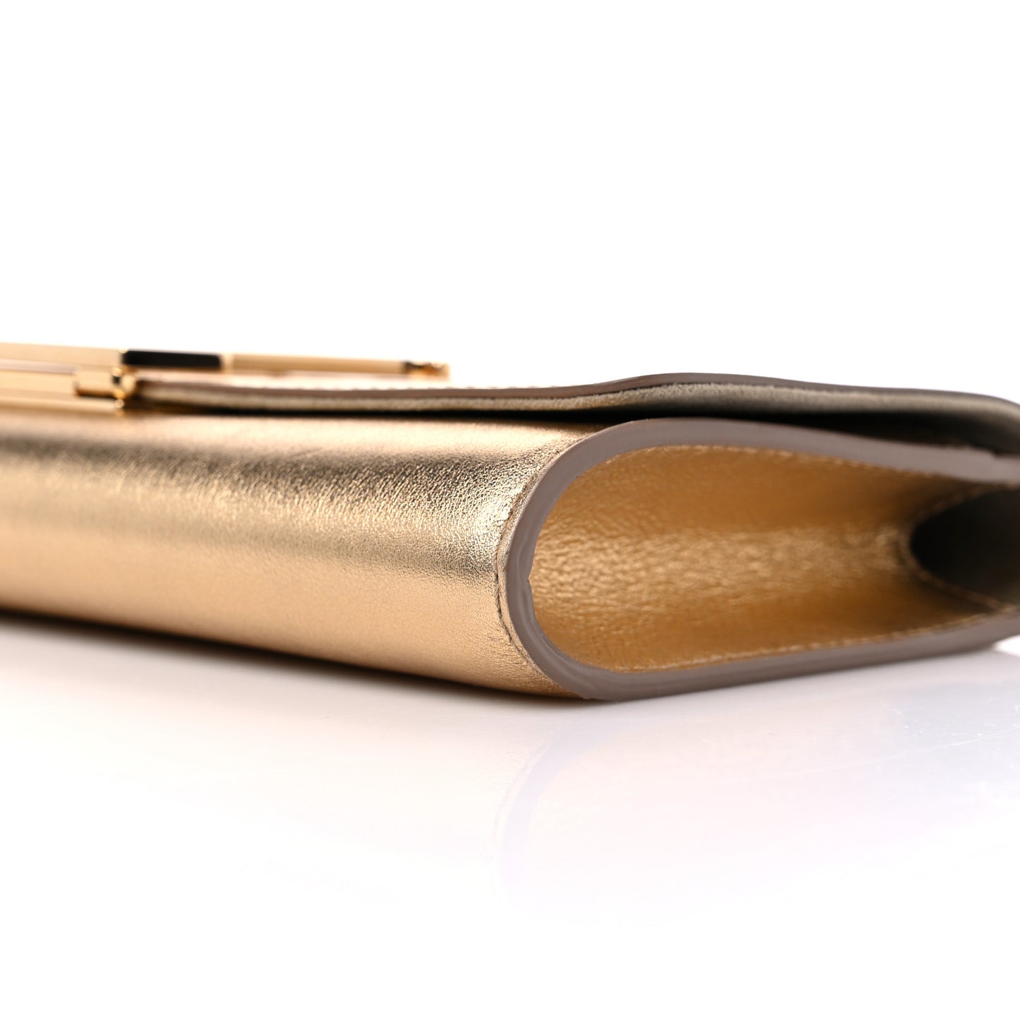 Calfskin Neo Sobe Louise EW Clutch Gold