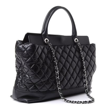 Chanel Aged Calfskin Quilted Be CC Tote Black 3 of 12