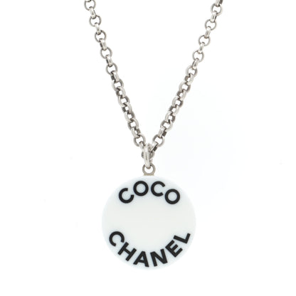 Chanel Resin Coco CC Necklace Silver 4 of 6