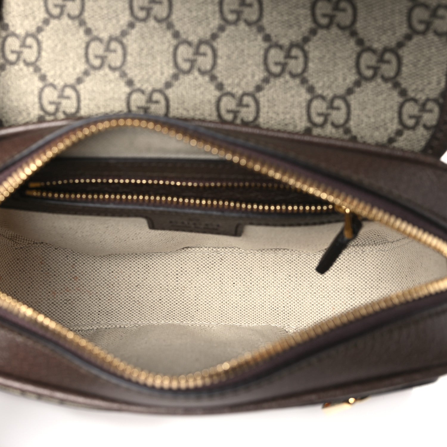 Gucci GG Supreme Monogram Textured Dollar Calfskin Mini Ophidia Flap Shoulder Bag Beige Ebony New Acero 5 of 10