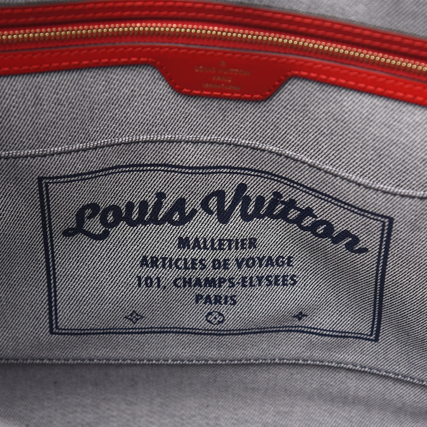 Denim Damier Monogram Onthego Blue Rouge