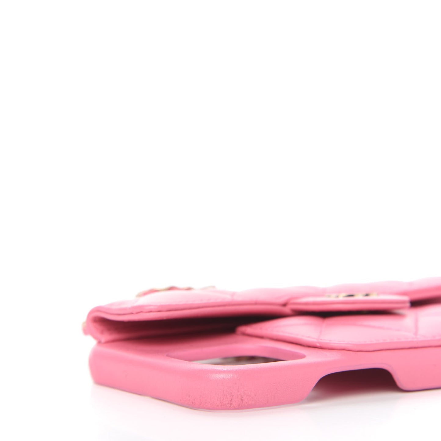 Lambskin Quilted iPhone XII Pro Max Case With Chain Pink