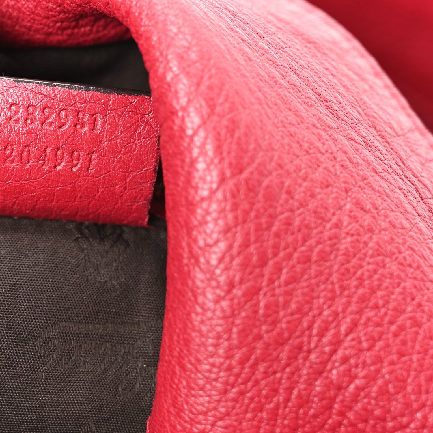 Gucci Pebbled Calfskin Medium G Wave Shoulder Bag Red 12 of 21
