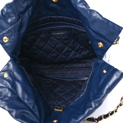 Chanel Shiny Calfskin Quilted Small Chanel 22 Navy 6 of 10